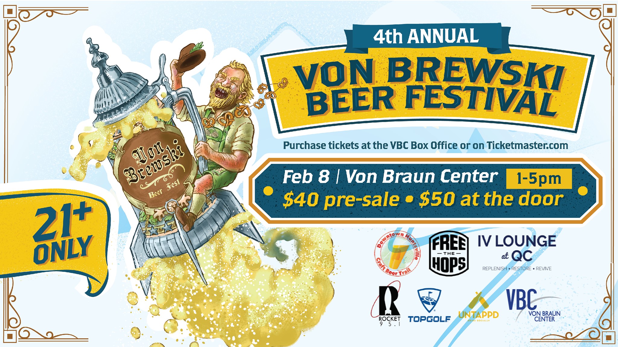 von brewksi beer festival poster in huntsville alabama 