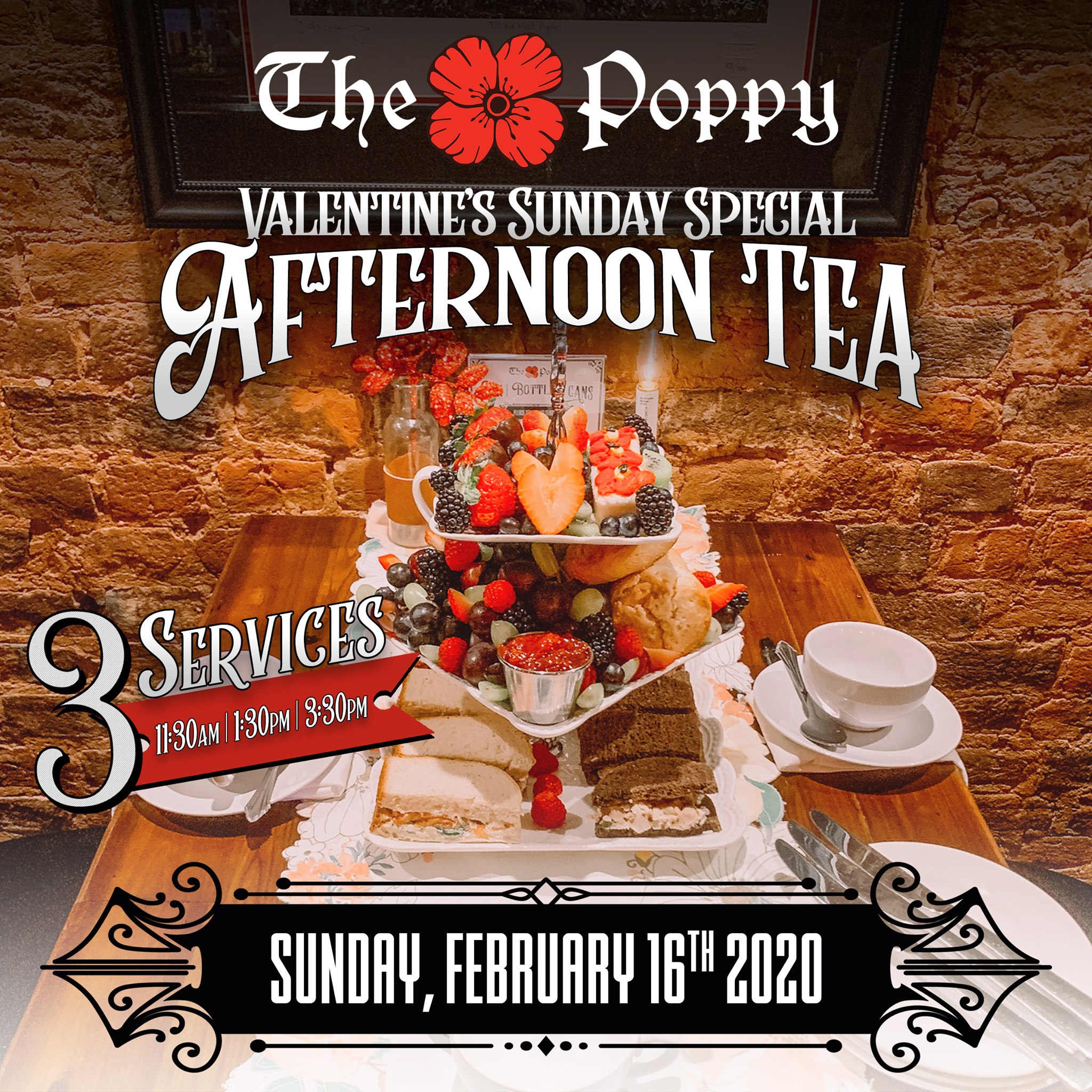 the poppy Valentine's Sunday afternoon tea huntsville alabama 