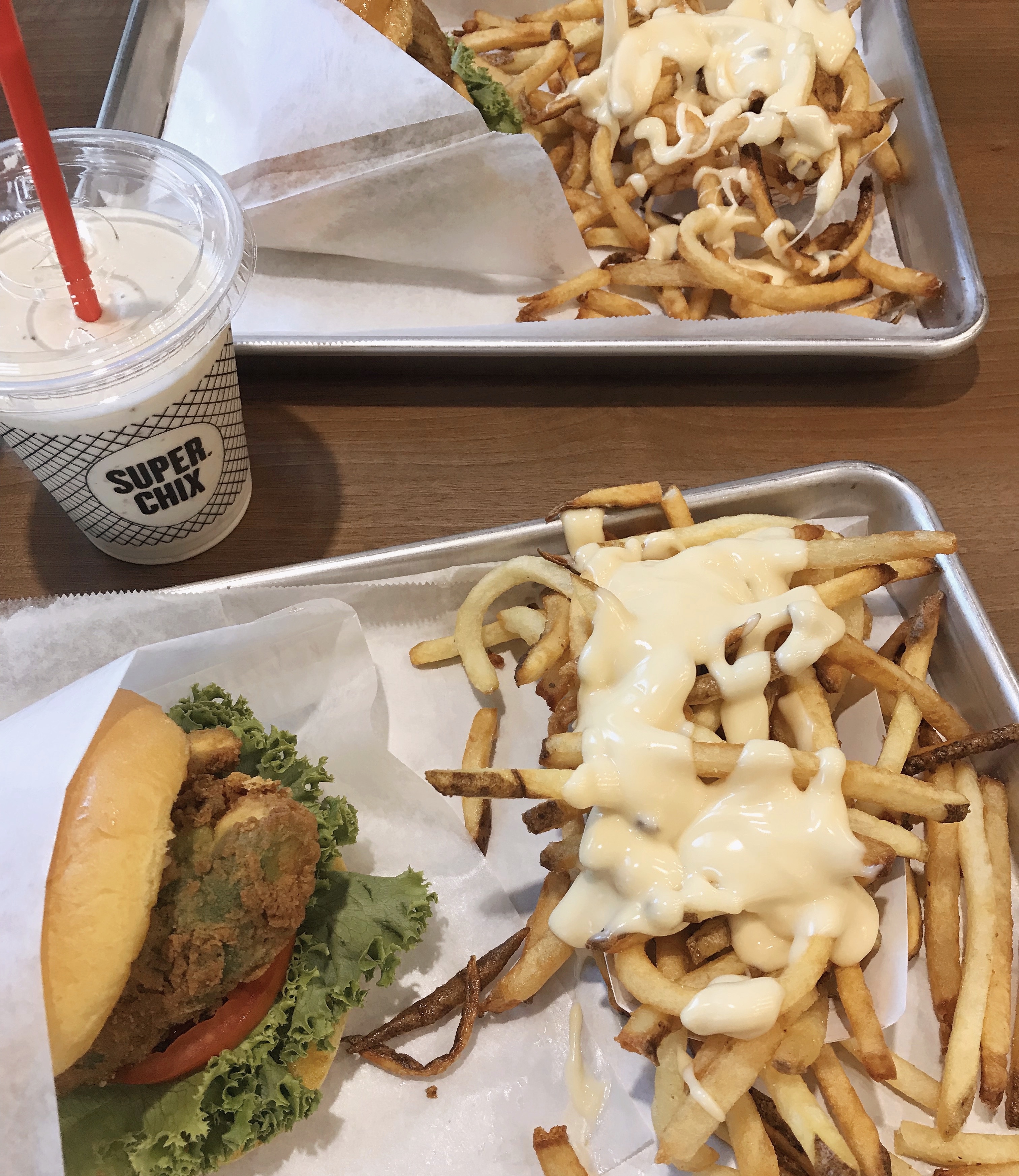 Chicken Sandwich and fries from Super Chix